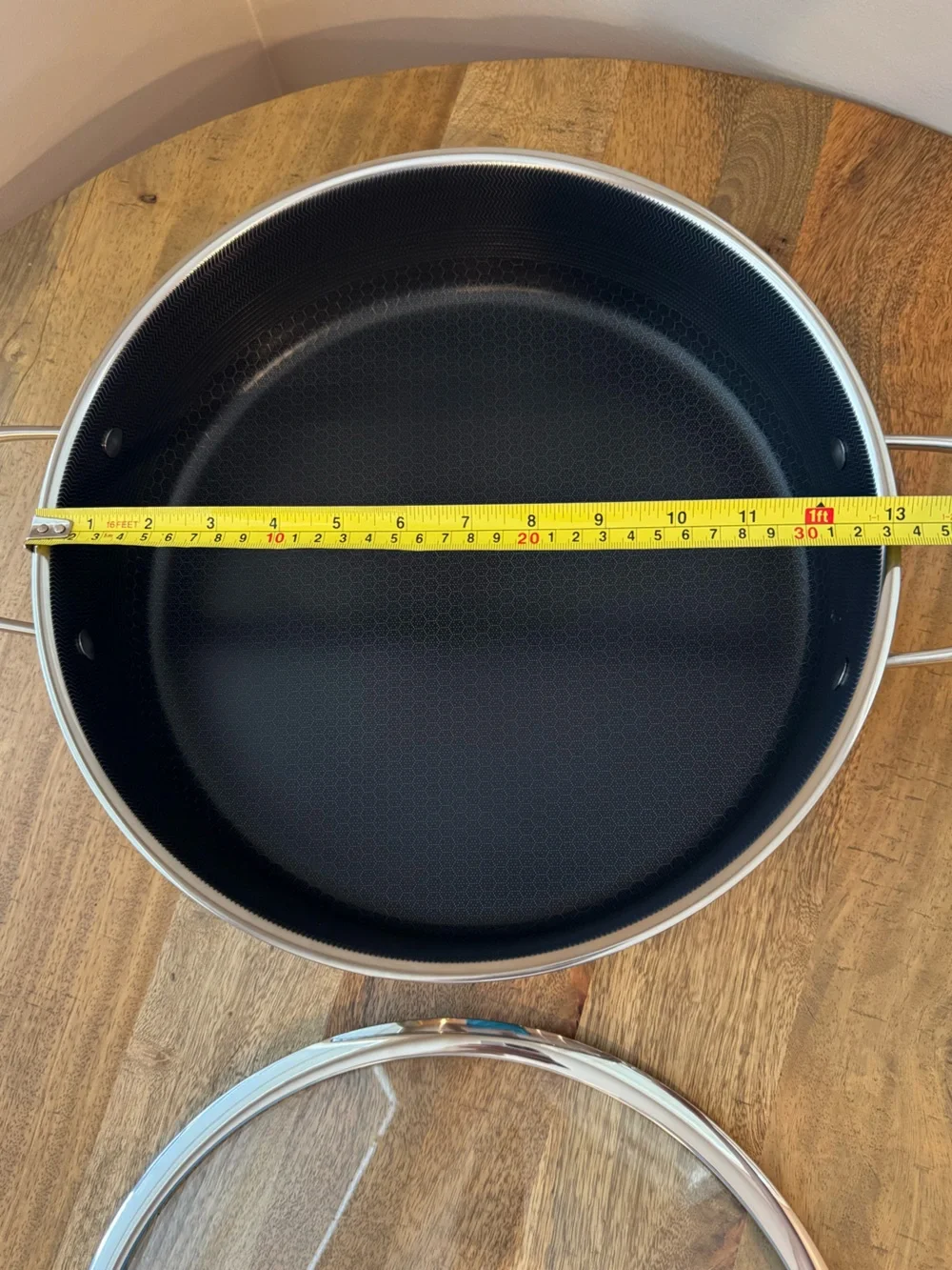 HEXCLAD 5.5 Qt Hybrid Deep Sauté Pan w/ Glass Lid, 12” Everyday Pan w/ Lid NEW